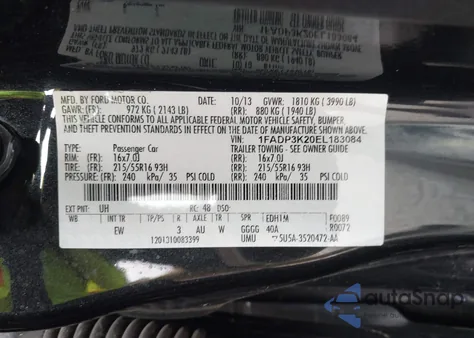 2014 Ford Focus Se z USA, uszkodzony, nr VIN 1FADP3K20EL183084